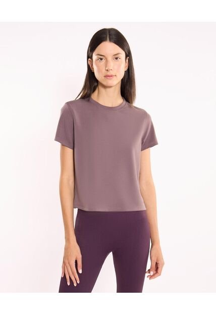 Camiseta Para Mujer Manga Corta Cuello Redondo Color Morado Marca Atmos #31090291
