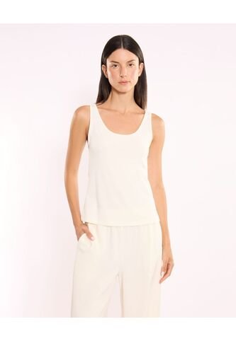 Camiseta Para Mujer Manga Sisa Cuello Redondo Color Marfil Marca Atmos #31090266 Atmos