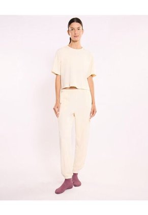 Camiseta Para Mujer Manga Corta Cuello Redondo Color Crema Marca Atmos #31090284