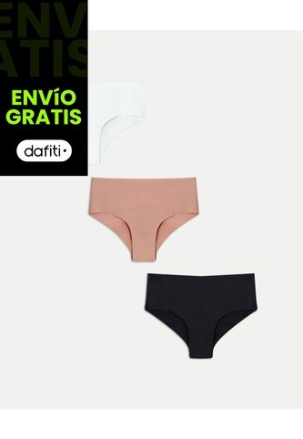 Pack 3 Tanga Invisible Confort X3 Para Mujer Negro Atmos Atmos