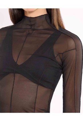 Camiseta Para Mujer Manga Larga Cuello Redondo Color Negro Marca Atmos #31090340