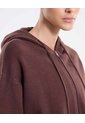 Saco Hoodie Full Zipper Tejido  Para Mujer Café Atmos de Atmos