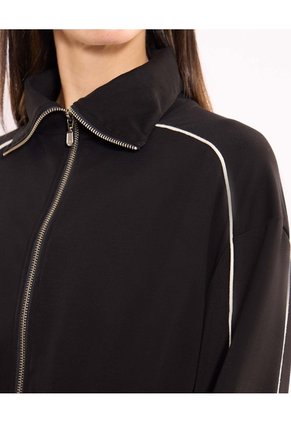 Buzo Full Zipper Piping Plush Para Mujer  Deportiva  Color Negro Marca Atmos