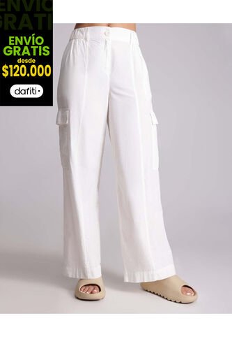 Pantalon Para Mujer Pantalon Moda Color Crema Marca Atmos #31070033 Atmos