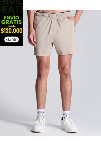 Bermuda Para Hombre Deportiva Largo Color Beige Marca Atmos #32100083 Atmos