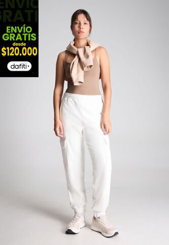 Pantalon Para Mujer Jogger Color Marfil Marca Atmos #31070043 Atmos