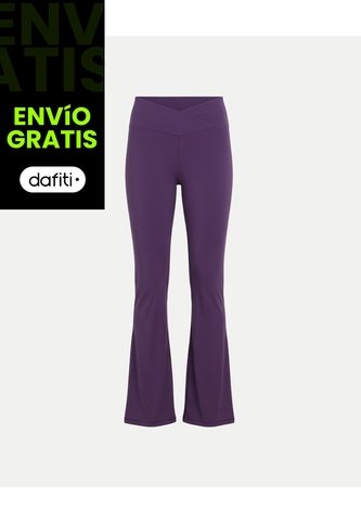 Leggins Flare  Para Mujer Largo Color Purpura Marca Atmos #31230129 Atmos