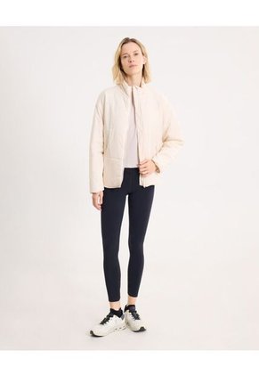 Chaqueta Acolchada Cuello Alto Liviana Para Mujer  Deportiva  Color Beige Marca Atmos