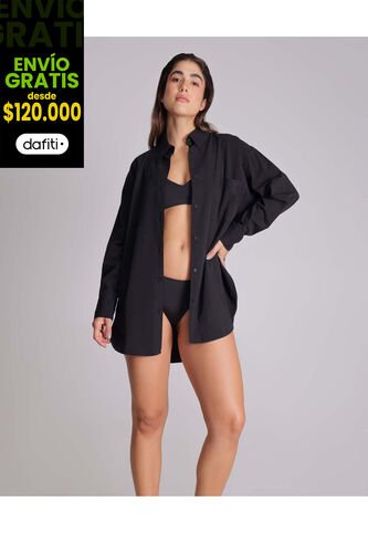 Camisa Para Mujer Manga Larga Color Negro Marca Atmos #31010006 Atmos