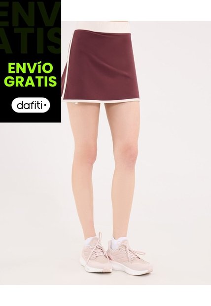 Falda Deportiva Con Biker Aerius Skin Para Mujer  Deportiva  Color Vino Marca Atmos