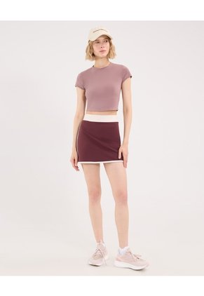 Falda Deportiva Con Biker Aerius Skin Para Mujer  Deportiva  Color Vino Marca Atmos