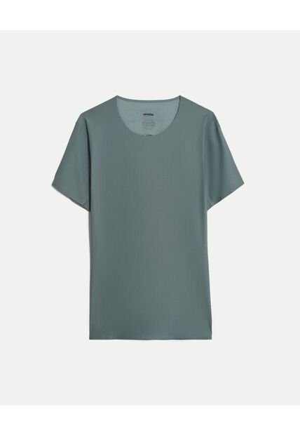 Camiseta  Para Hombre Manga Corta Cuello Redondo Color Verde Marca Atmos #32090303