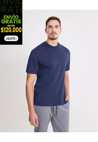 Camiseta  Para Hombre Manga Corta Cuello Redondo Color Azul Marca Atmos #32090291 Atmos