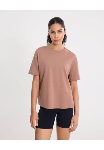 Camiseta  Para Mujer Manga Corta Cuello Redondo Color Café Marca Atmos #31090323 Atmos