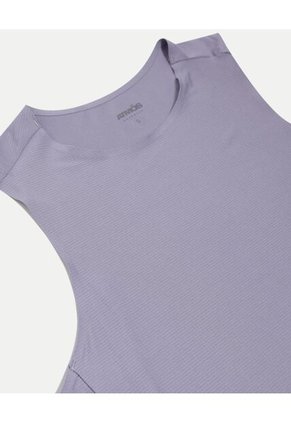 Camiseta  Para Mujer Manga Sisa Cuello Redondo Color Lila Marca Atmos #31090349