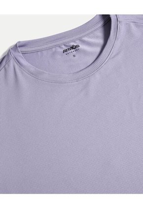 Camiseta  Para Mujer Manga Corta Cuello Redondo Color Lila Marca Atmos #31090348