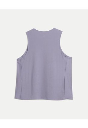 Camiseta  Para Mujer Manga Sisa Cuello Redondo Color Lila Marca Atmos #31090349