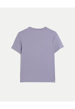 Camiseta  Para Mujer Manga Corta Cuello Redondo Color Lila Marca Atmos #31090348