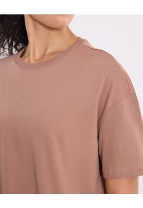 Camiseta  Para Mujer Manga Corta Cuello Redondo Color Café Marca Atmos #31090323