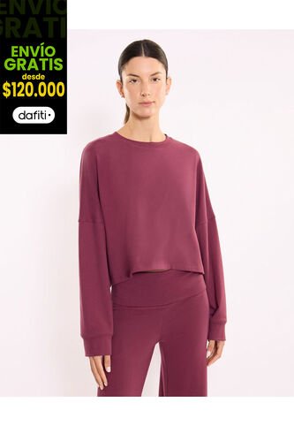 Buzo  Para Mujer Cuello Redondo Color Vino Marca Atmos #31060099 Atmos