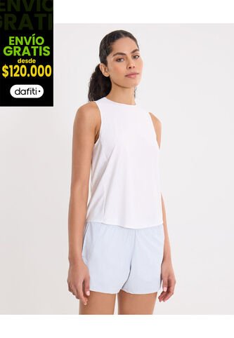 Camiseta  Para Mujer Manga Sisa Cuello Redondo Color Blanco Marca Atmos #31090307 Atmos