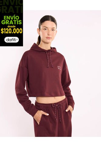 Buzo  Para Mujer Hoodie Color Vino Marca Atmos #31060097 Atmos