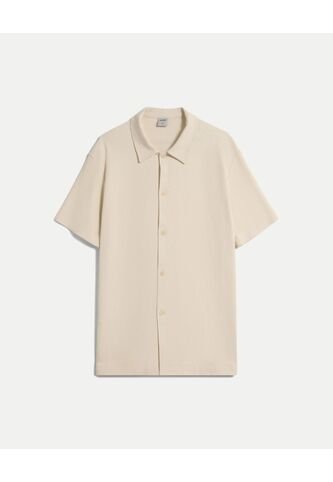 Camisa  Para Hombre Sobrecamisa Manga Corta Color Beige Marca Atmos #32010003 Atmos