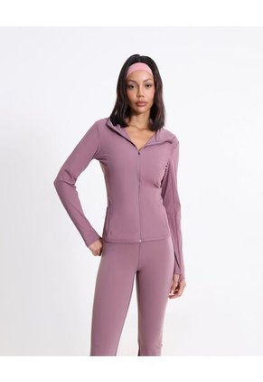 Chaqueta Deportiva Hoodie Básica Para Mujer  Deportiva  Color Morado Marca Atmos