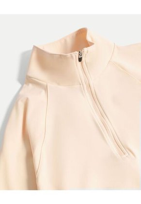 Buzo Cuello Alto Con Bolsillos  Para Mujer Crema Atmos