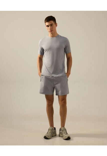 Camiseta Manga Corta Con Reflectivo Posterior  Para Hombre Gris Atmos