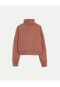 Chaqueta Acolchada Half Zipper Fit Relajado  Para Mujer Café Atmos de Atmos