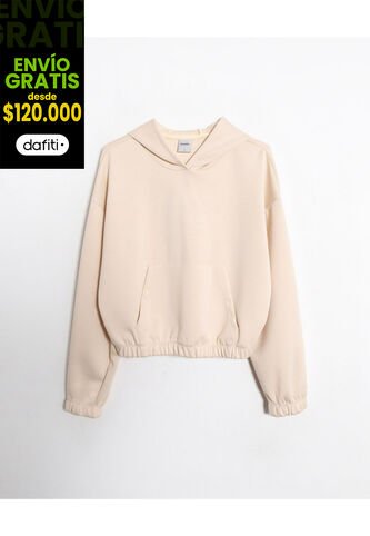 Buzo  Para Mujer Hoodie Color Crema Marca Atmos #31060087 Atmos