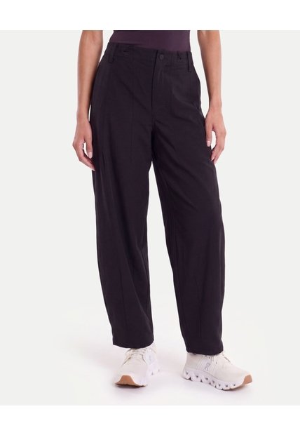 Pantalón Barrel Alotech Con Cordón  Para Mujer Negro Atmos