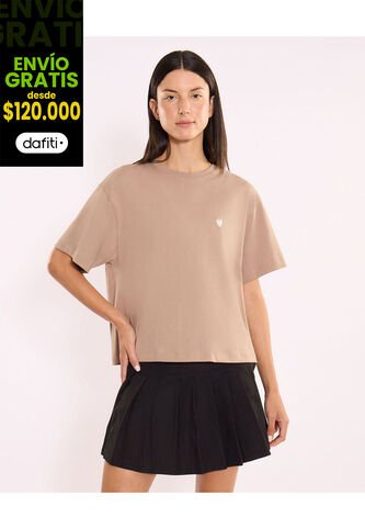 Camiseta Para Mujer Manga Corta Cuello Redondo Color Café Marca Atmos #31090338 Atmos