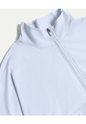 Chaqueta Rompevientos Con Elástico En Inferior  Para Mujer Gris Atmos