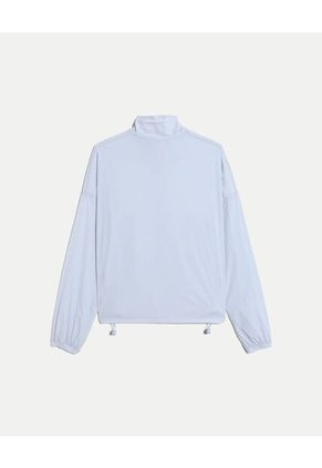 Chaqueta Rompevientos Con Elástico En Inferior  Para Mujer Gris Atmos