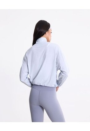 Chaqueta Rompevientos Con Elástico En Inferior  Para Mujer Gris Atmos