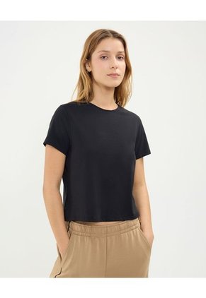 Camiseta Para Mujer Manga Corta Cuello Redondo Color Negro Marca Atmos #31090010