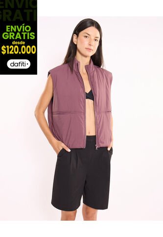 Chaleco Para Mujer Acolchado Color Morado Marca Atmos #31250008 Atmos