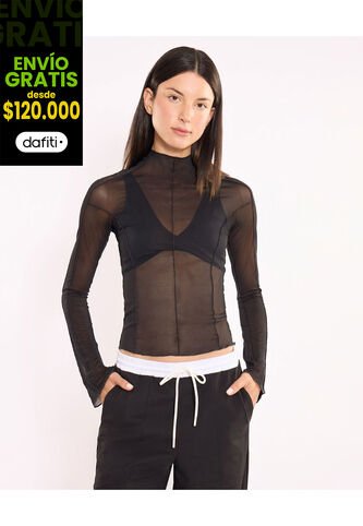 Camiseta Para Mujer Manga Larga Cuello Redondo Color Negro Marca Atmos #31090340 Atmos