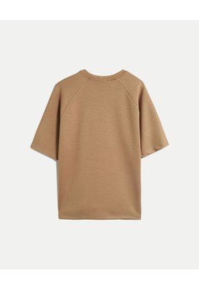 Camiseta Amplia Manga Ranglan Plush  Para Hombre Café Atmos