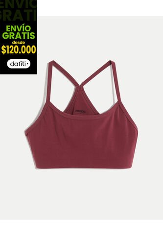 Top Para Mujer Soporte Bajo Color Vino Marca Atmos #31220184 Atmos