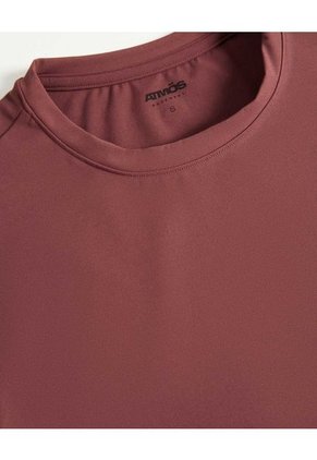 Camiseta Para Mujer Manga Corta Cuello Redondo Color Vino Marca Atmos #31090222