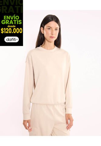 Buzo Para Mujer Cuello Redondo Color Mocca Marca Atmos #31060068 Atmos