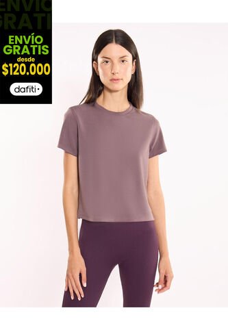 Camiseta Para Mujer Manga Corta Cuello Redondo Color Morado Marca Atmos #31090291 Atmos