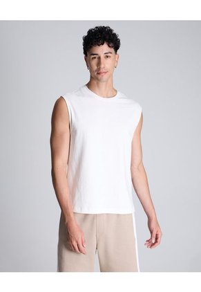 Camiseta Para Hombre Manga Sisa Cuello Redondo Color Marfil Marca Atmos #32090181