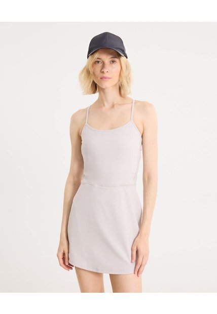 Vestido Con Biker Interno  Para Mujer Gris Atmos