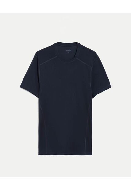 Camiseta Deportiva Manga Corta Regular Fit  Para Hombre Azul Atmos