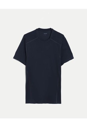 Camiseta Deportiva Manga Corta Regular Fit Para Hombre Azul Atmos
