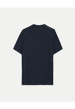 Camiseta Deportiva Manga Corta Regular Fit Para Hombre Azul Atmos